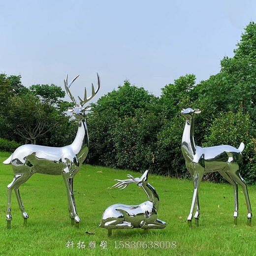 上海不銹鋼切面動物雕塑不銹鋼鹿設計合理,園林不銹鋼動物